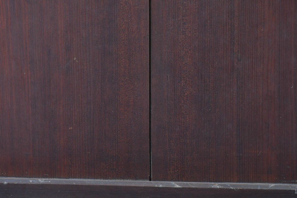 和製アンティーク　明治から大正期　時代を感じる木味と格子が味わい深い格子帯戸2枚セット　(R-086062)