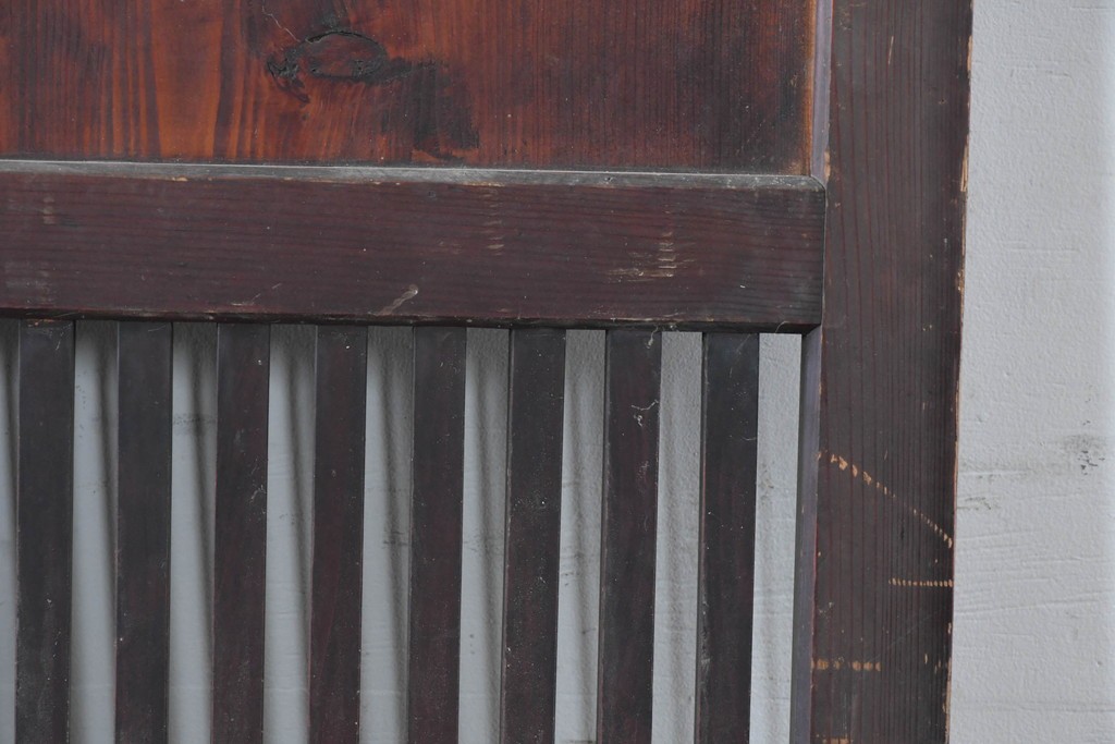 和製アンティーク　明治から大正期　時代を感じる木味と格子が味わい深い格子帯戸2枚セット　(R-086062)