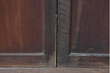 和製アンティーク　明治から大正期　時代を感じる木味と格子が味わい深い格子帯戸2枚セット　(R-086062)