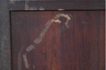 和製アンティーク　明治から大正期　時代を感じる木味と格子が味わい深い格子帯戸2枚セット　(R-086062)