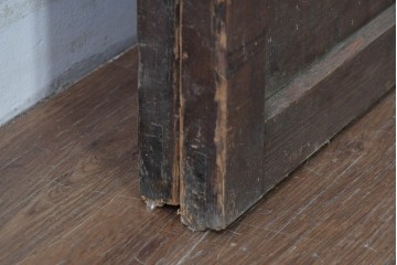 和製アンティーク　明治から大正期　時代を感じる木味と格子が味わい深い格子帯戸2枚セット　(R-086062)