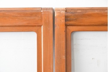 ヴィンテージ建具　昭和中期　レトロなガラス使いが魅力のガラス戸4枚セット　(R-086063)