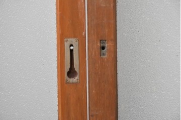 ヴィンテージ建具　昭和中期　レトロなガラス使いが魅力のガラス戸4枚セット　(R-086063)