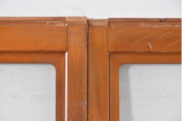 ヴィンテージ建具　昭和中期　レトロなガラス使いが魅力のガラス戸4枚セット　(R-086063)