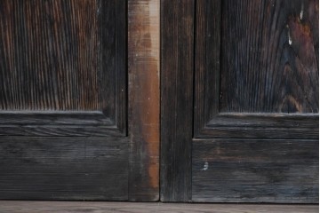 ヴィンテージ建具　昭和中期　レトロなガラス使いが魅力のガラス戸4枚セット　(R-086063)