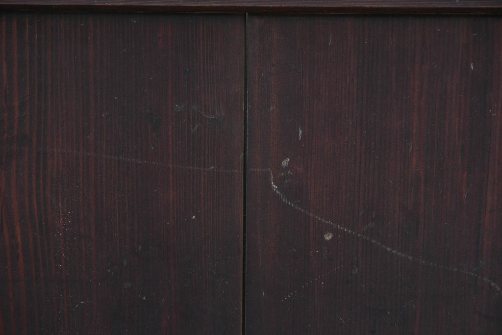 アンティーク建具　明治から大正期　深みのある色合いと格子が趣を添える格子帯戸4枚セット　(R-086064)