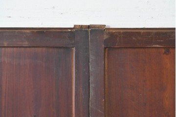 アンティーク建具　明治から大正期　深みのある色合いと格子が趣を添える格子帯戸4枚セット　(R-086064)