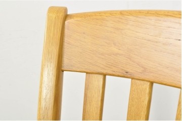 中古　柏木工(KASHIWA)　楢材　素朴な木の表情が楽しめるダイニングチェア4脚セット　(R-086066)