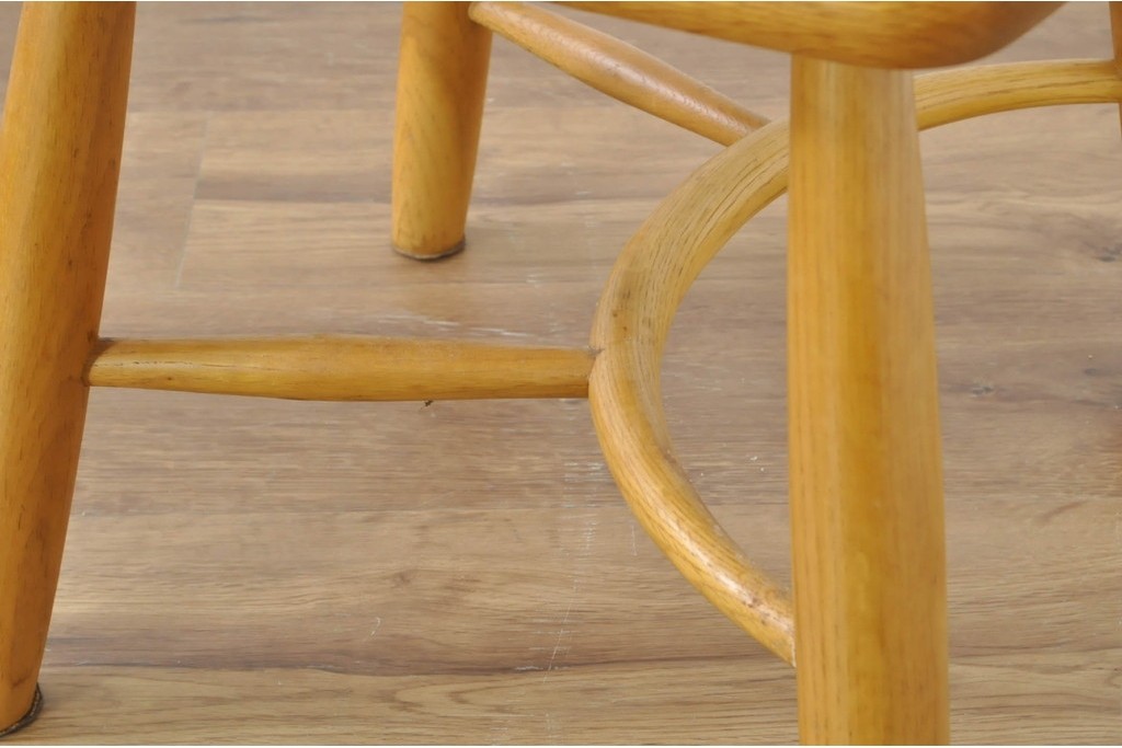 中古　柏木工(KASHIWA)　楢材　素朴な木の表情が楽しめるダイニングチェア4脚セット　(R-086066)