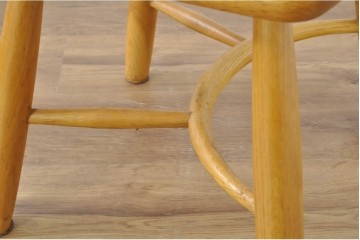 中古　柏木工(KASHIWA)　楢材　素朴な木の表情が楽しめるダイニングチェア4脚セット　(R-086066)