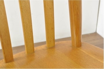 中古　柏木工(KASHIWA)　楢材　素朴な木の表情が楽しめるダイニングチェア4脚セット　(R-086066)