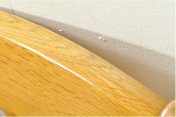 中古　柏木工(KASHIWA)　楢材　素朴な木の表情が楽しめるダイニングチェア4脚セット　(R-086066)