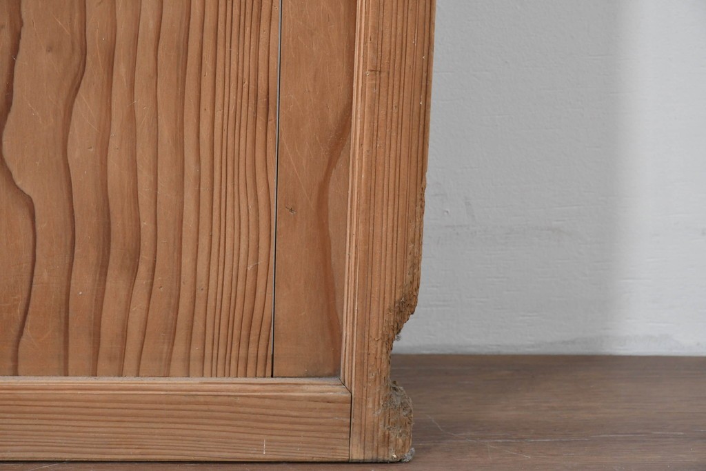 アンティーク建具　大正期　裏障子付き　味わいある木味が楽しめる幅狭格子戸4枚セット　(R-086067)