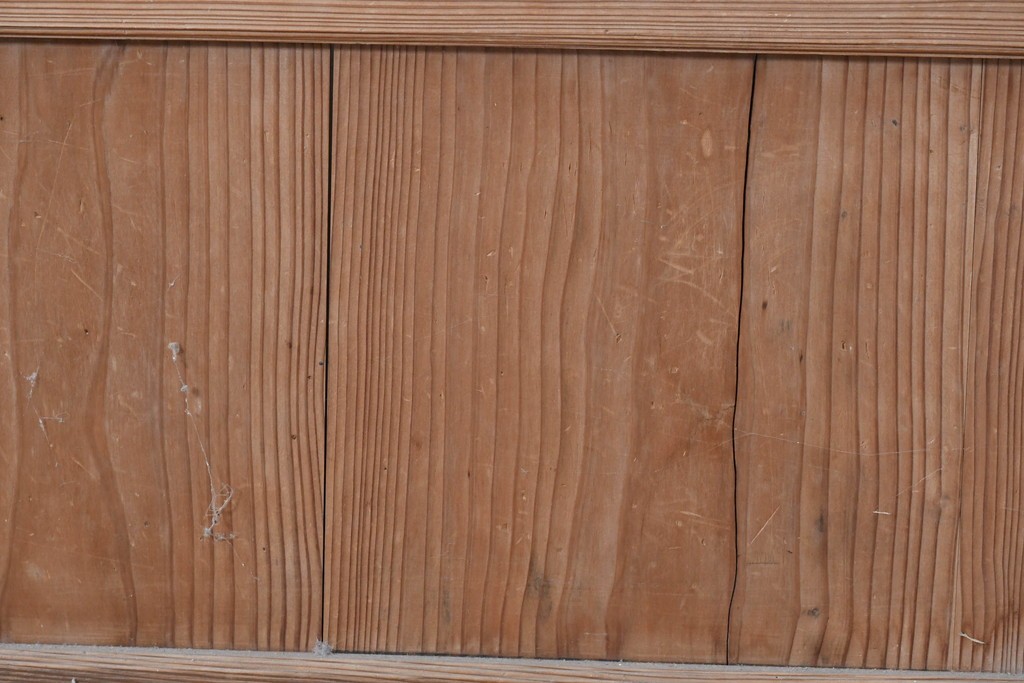 アンティーク建具　大正期　裏障子付き　味わいある木味が楽しめる幅狭格子戸4枚セット　(R-086067)