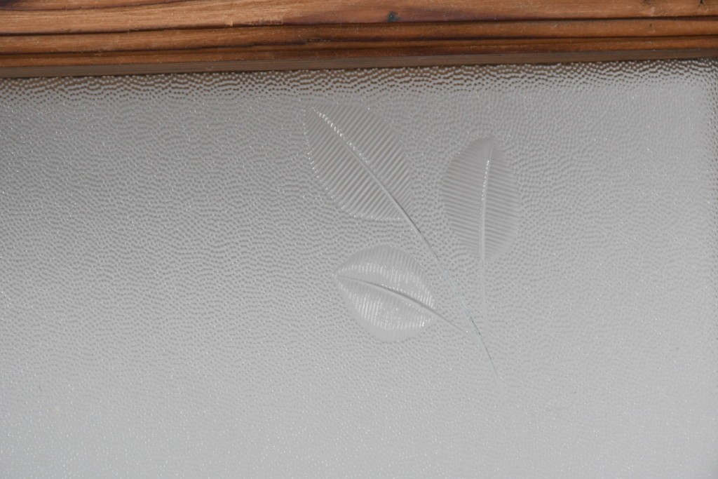 アンティーク建具　大正期　裏障子付き　味わいある木味が楽しめる幅狭格子戸4枚セット　(R-086067)