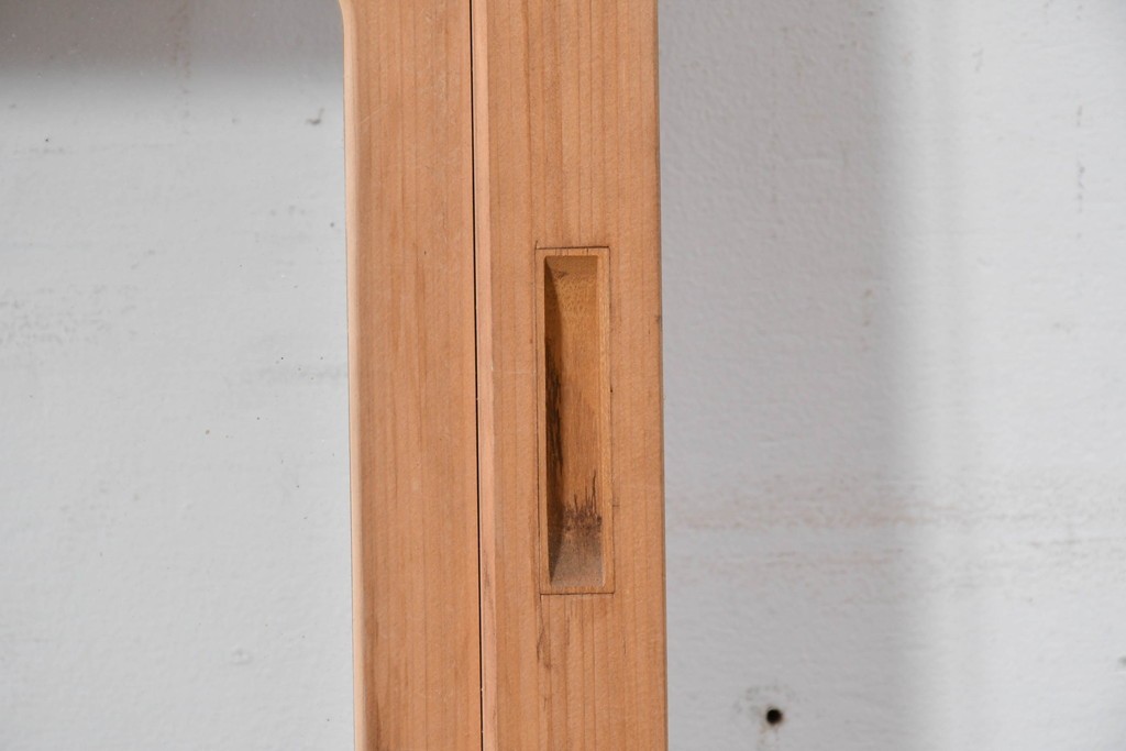 ヴィンテージ建具　昭和後期　明るい木色と簾使いが涼やかな幅狭簾戸2枚セット　(R-086068)