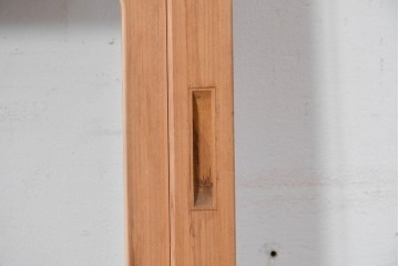 ヴィンテージ建具　昭和後期　明るい木色と簾使いが涼やかな幅狭簾戸2枚セット　(R-086068)