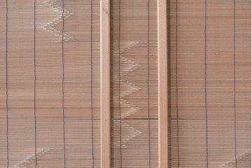 ヴィンテージ建具　昭和後期　細やかな簾とガラス窓が涼やかな簾戸2枚セット　(R-086069)