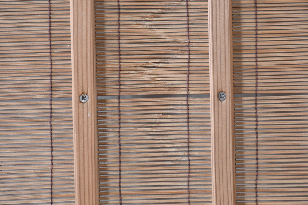 ヴィンテージ建具　昭和後期　細やかな簾とガラス窓が涼やかな簾戸2枚セット　(R-086069)