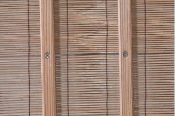 ヴィンテージ建具　昭和後期　細やかな簾とガラス窓が涼やかな簾戸2枚セット　(R-086069)