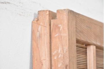 ヴィンテージ建具　昭和後期　細やかな簾とガラス窓が涼やかな簾戸2枚セット　(R-086069)