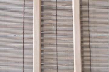 ヴィンテージ建具　昭和後期　細やかな簾とガラス窓が涼やかな簾戸4枚セット　(R-086070)