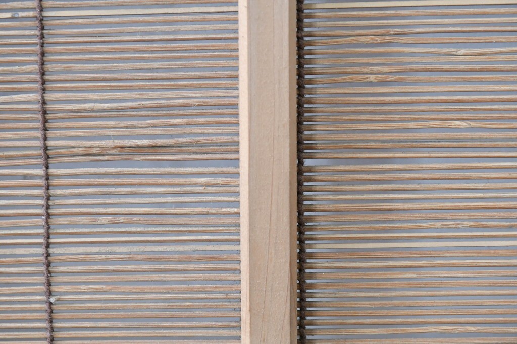 ヴィンテージ建具　昭和後期　細やかな簾とガラス窓が涼やかな簾戸4枚セット　(R-086070)