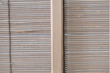 ヴィンテージ建具　昭和後期　細やかな簾とガラス窓が涼やかな簾戸4枚セット　(R-086070)