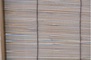 ヴィンテージ建具　昭和後期　細やかな簾とガラス窓が涼やかな簾戸4枚セット　(R-086070)