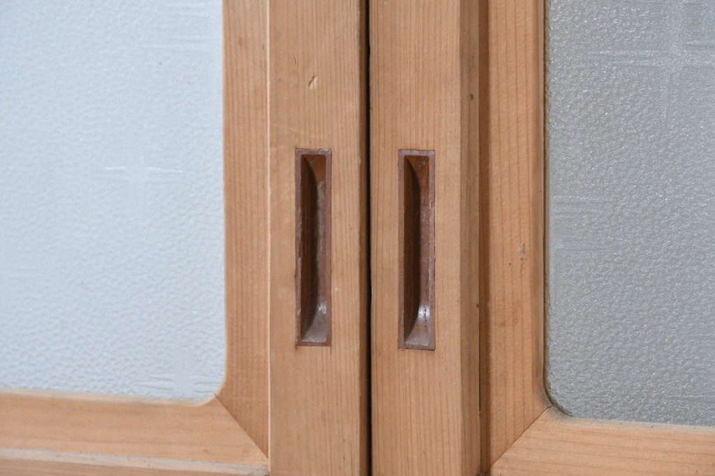 ヴィンテージ建具　昭和後期　細やかな簾とガラス窓が涼やかな簾戸4枚セット　(R-086070)