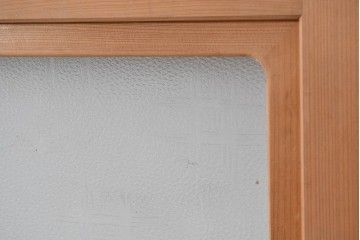 ヴィンテージ建具　昭和後期　細やかな簾とガラス窓が涼やかな簾戸4枚セット　(R-086070)