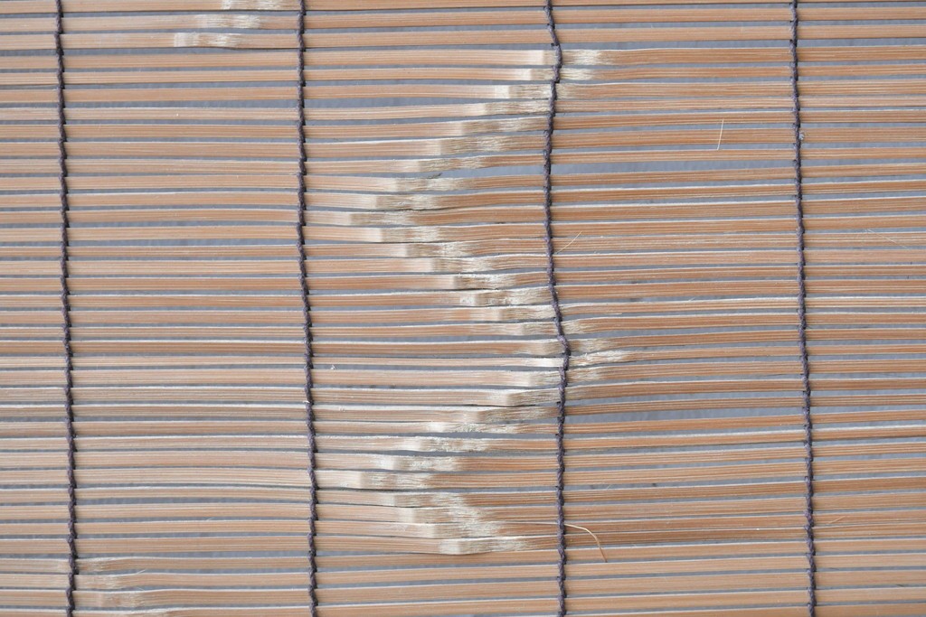 ヴィンテージ建具　昭和後期　細やかな簾とガラス窓が涼やかな簾戸2枚セット　(R-086071)