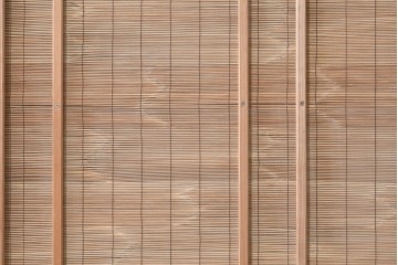 ヴィンテージ建具　昭和後期　細やかな簾とガラス窓が涼やかな簾戸2枚セット　(R-086071)