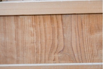 ヴィンテージ建具　昭和後期　細やかな簾とガラス窓が涼やかな簾戸2枚セット　(R-086072)