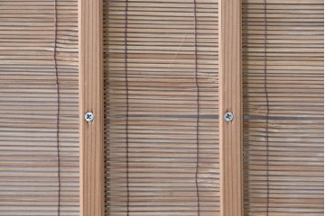 ヴィンテージ建具　昭和後期　細やかな簾とガラス窓が涼やかな簾戸2枚セット　(R-086072)