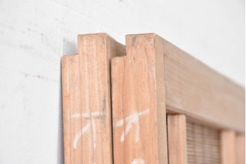 ヴィンテージ建具　昭和後期　細やかな簾とガラス窓が涼やかな簾戸2枚セット　(R-086072)