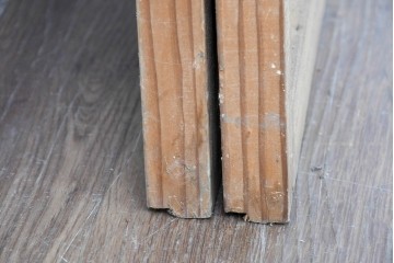 ヴィンテージ建具　昭和後期　細やかな簾とガラス窓が涼やかな簾戸2枚セット　(R-086072)