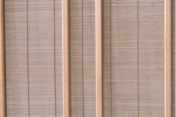 ヴィンテージ建具　昭和後期　細やかな簾とガラス窓が涼やかな簾戸2枚セット　(R-086073)