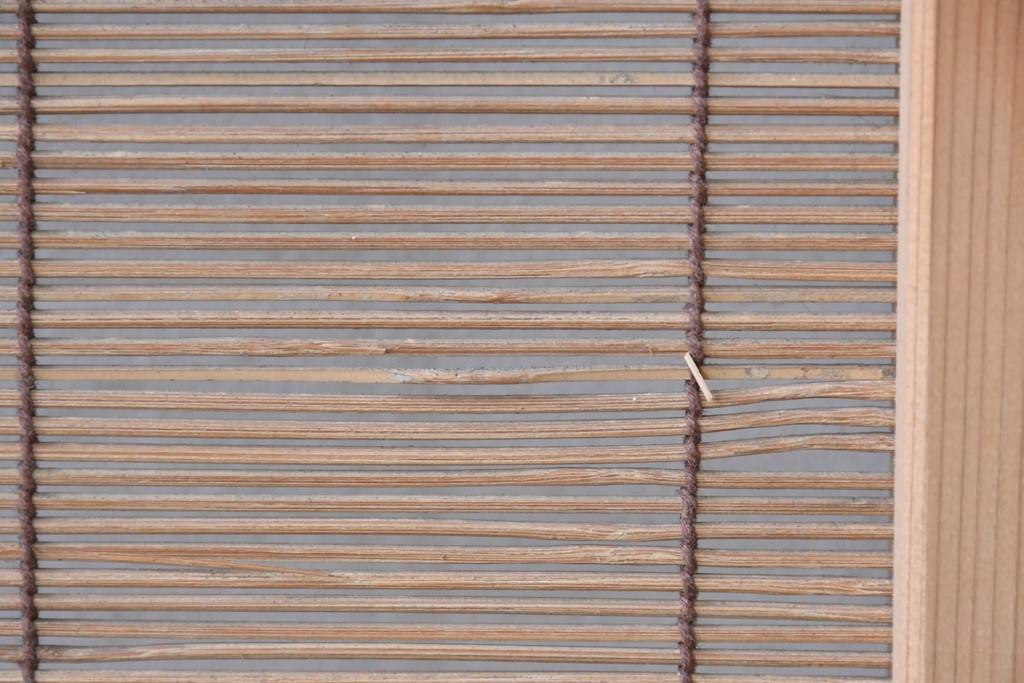 ヴィンテージ建具　昭和後期　細やかな簾とガラス窓が涼やかな簾戸2枚セット　(R-086073)