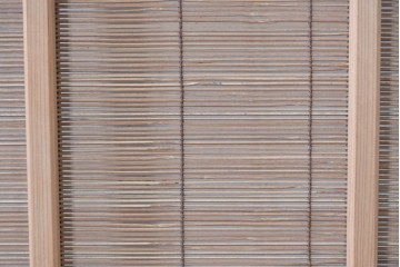 ヴィンテージ建具　昭和後期　細やかな簾とガラス窓が涼やかな簾戸2枚セット　(R-086073)