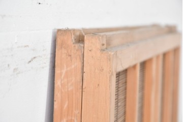 ヴィンテージ建具　昭和後期　細やかな簾とガラス窓が涼やかな簾戸2枚セット　(R-086073)