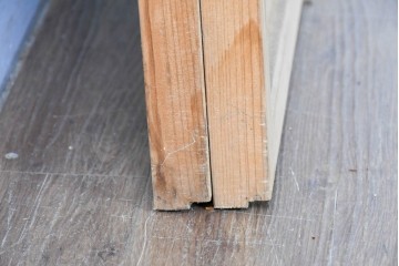 ヴィンテージ建具　昭和後期　細やかな簾とガラス窓が涼やかな簾戸2枚セット　(R-086073)