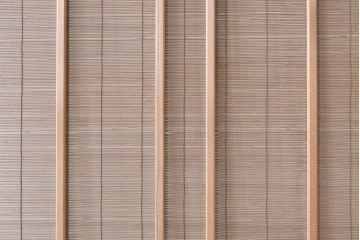 ヴィンテージ建具　昭和後期　細やかな簾とガラス窓が涼やかな簾戸2枚セット　(R-086074)