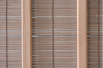 ヴィンテージ建具　昭和後期　細やかな簾とガラス窓が涼やかな簾戸2枚セット　(R-086074)