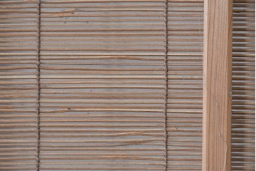 ヴィンテージ建具　昭和後期　細やかな簾とガラス窓が涼やかな簾戸2枚セット　(R-086074)