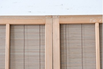 ヴィンテージ建具　昭和後期　細やかな簾とガラス窓が涼やかな簾戸2枚セット　(R-086074)