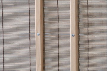 ヴィンテージ建具　昭和後期　細やかな簾とガラス窓が涼やかな簾戸2枚セット　(R-086074)