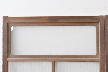 アンティーク建具　昭和初期　木味が魅力のガラス戸2枚セット　(R-086075)