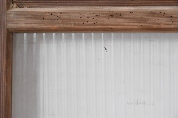 アンティーク建具　昭和初期　木味が魅力のガラス戸2枚セット　(R-086075)