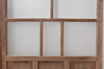 アンティーク建具　昭和初期　木味が魅力のガラス戸2枚セット　(R-086075)